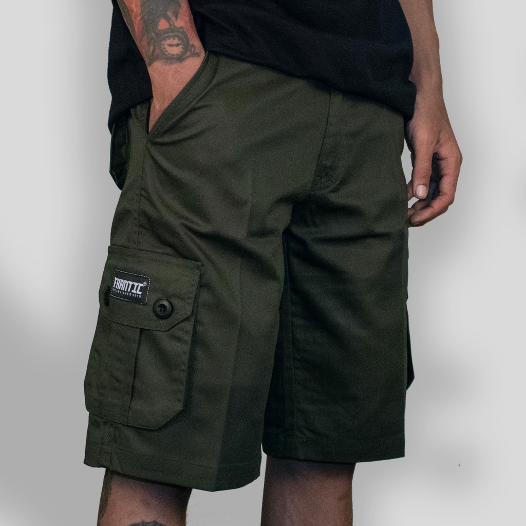 Hijau Army - Celana Cargo Pendek Original FRANFIC