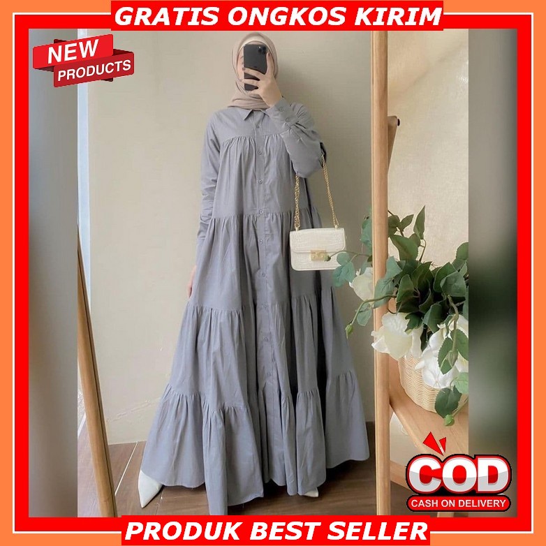 Kinan Maxy Baju Gamis Dress Kondangan Wanita Muslim Gamis Pesta Ceruty Aplikasi Bordir Gamis Wanita 