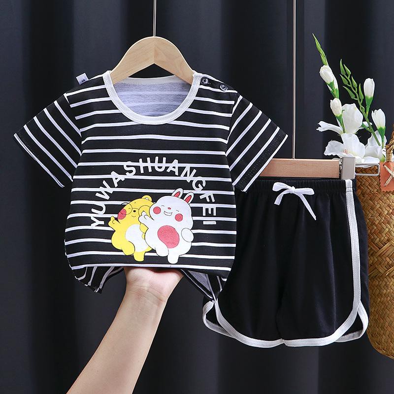 setelan bayi laki laki perempuan untuk newborn bahan katun baju santai newborn / baju tidur anak