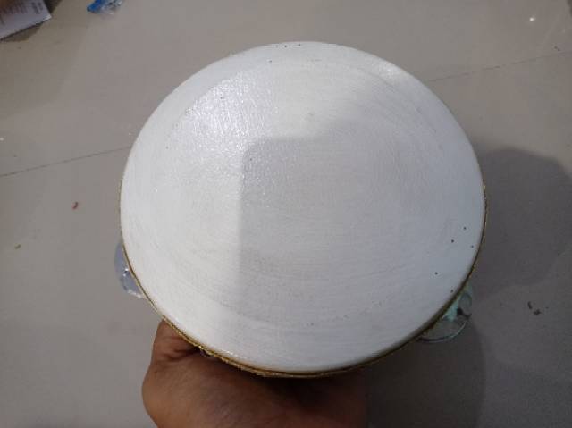 Alat Musik Hadroh Rebana Qosidaan dengan Kecrekan Diameter 16 cm Bahan Kayu Mahoni dan Kulit Kambing