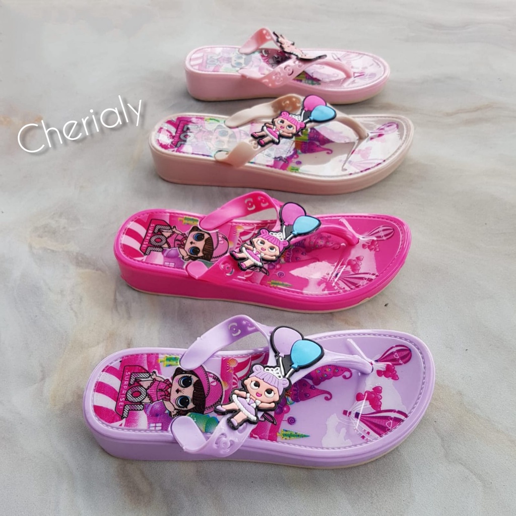 Sandal Jepit Anak Perempuan LOL Karet Import Anak Cewe Motif LOL BALON