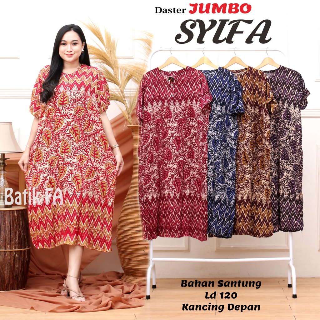 BATIK WANITA DASTER RAYON JUMBO MURAH BIG SIZE XXL ( SAHITA AMALIA DINDRA BAYAM SYIFA MARSHA NIKOLA GISEL BASE ) KEKINIAN BUSUI BUMIL KANCING DEPAN LENGAN PENDEK MURAH ADEM-DJ SYIFA