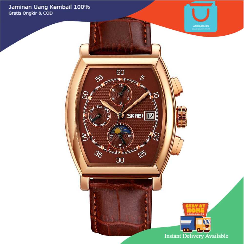 SKMEI ORIGINAL Jam Tangan Analog Pria Strap Kulit - 9247