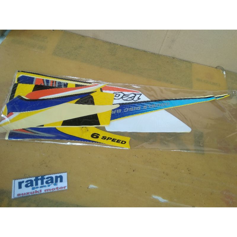 STRIPING SATRIA 2TAK LUMBA BIRU KUNING