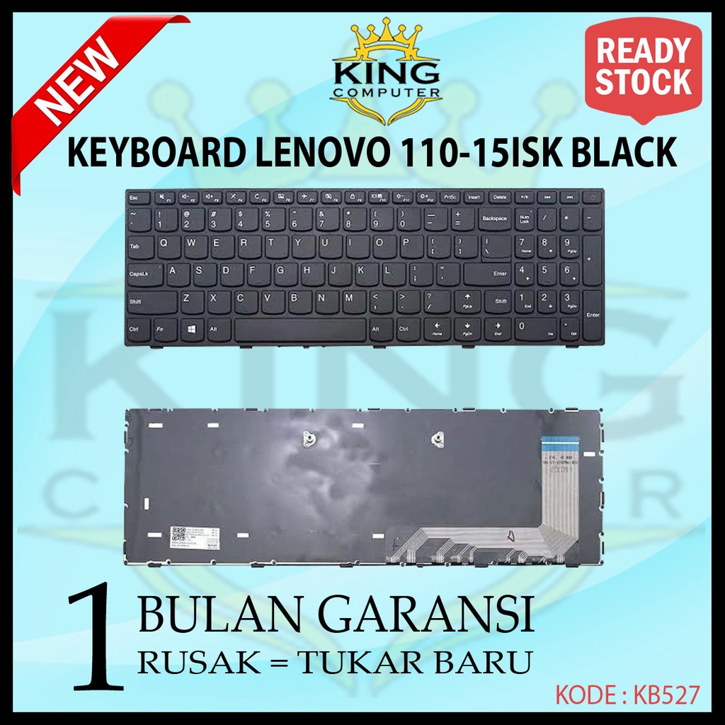 Keyboard Laptop Lenovo 110-15ISK Black