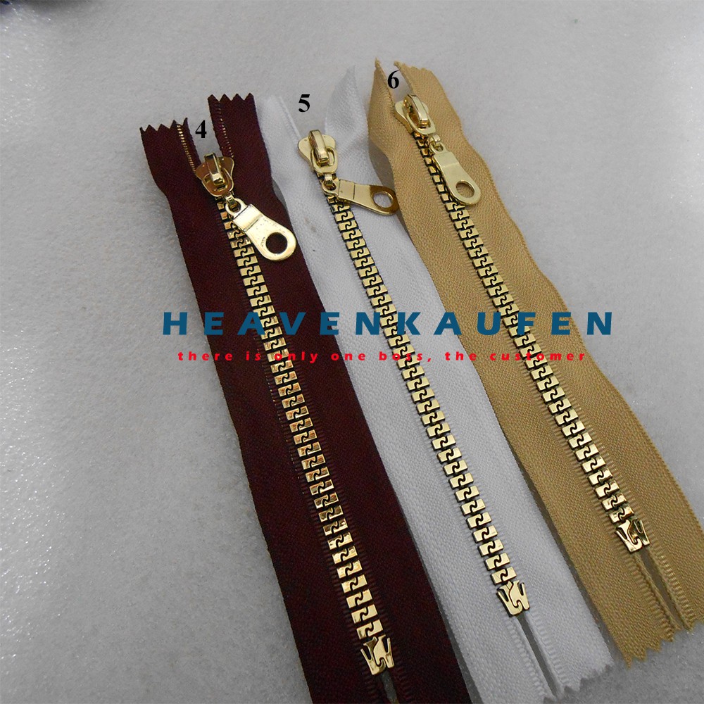 Resleting Zipper 15 cm Vislon Variasi Gold Muda Kode B Warna Untuk Resleting Celana Saku Rok Dll