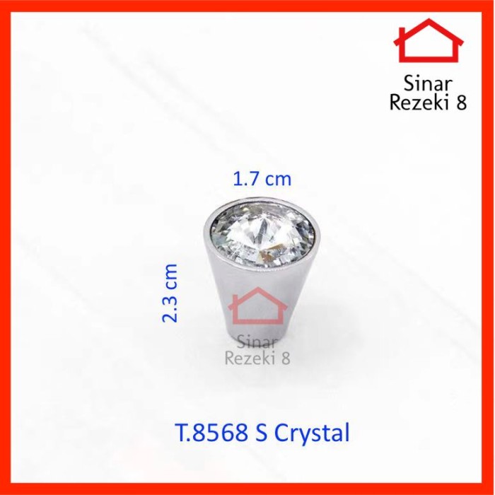 Tarikan Berlian Kristal 68 Crystal Kaca Handle Laci Pintu Lemari Knob .
