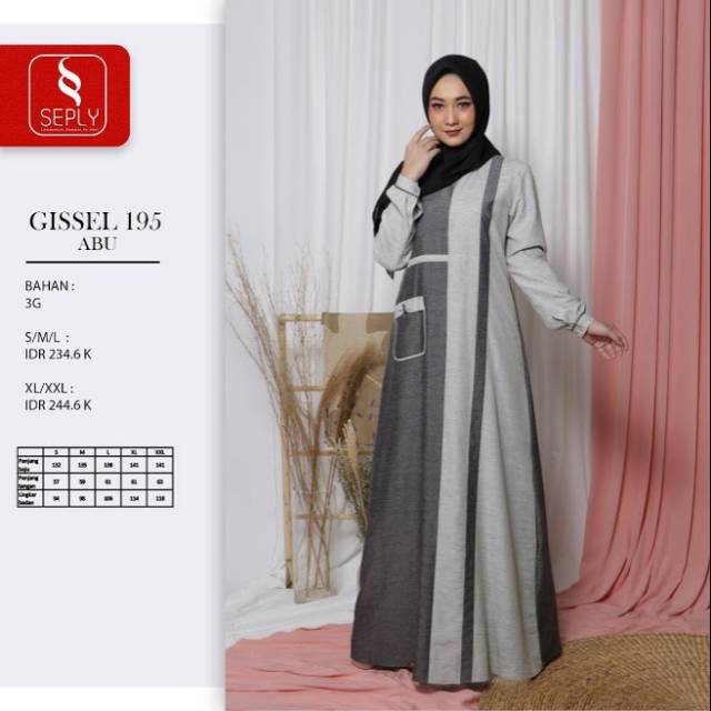 Gissel 195 Seply, Gamis Seply Gissel 195, Gamis Seply Terbaru Gissel 195 Original