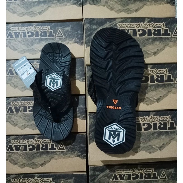 Sandal Jepit Gunung Outdoor Pria Hitam Triglav