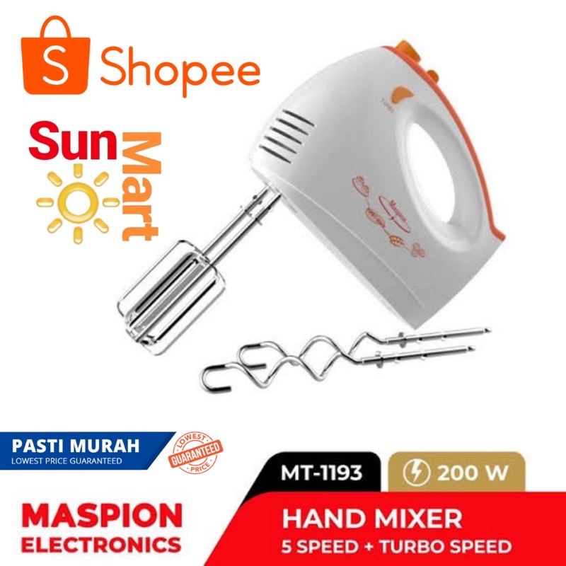 Maspion Hand Mixer Tangan Listrik MT-1193 MT 1193 / Hand Mixer Maspion 1193