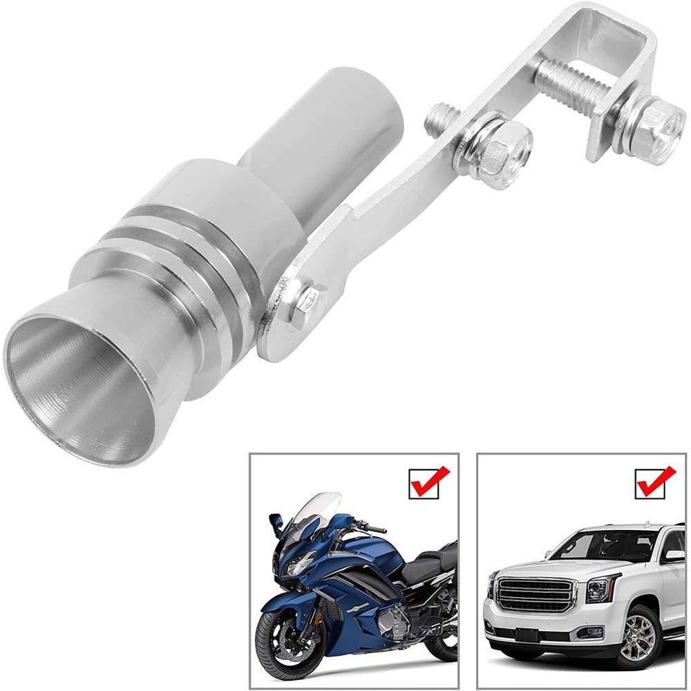 Rebuy Turbo Pipa Knalpot S/M/L/XL Gold/Silver Roar Maker Simulator Pipa Suara Auto Suku Cadang Pengganti Aluminium alloy Peredam Suara Blow Off Valve