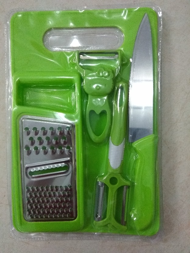 Set Talenan Pisau / Set Talenen Dapur Lengkap Parutan Dan Peeler 6 In 1