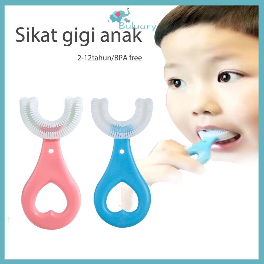 ❤ RATU ❤ Sikat Gigi Anak Bayi U Shape Silikon BPA Free Silicon Tik Tok Viral | Bahan Cotton Mini Soft | Tooth Brush Karakter Hewan