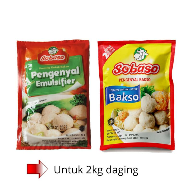 Tepung Pengenyal, Penstabil &amp; Perenyah bakso Sobaso 32g