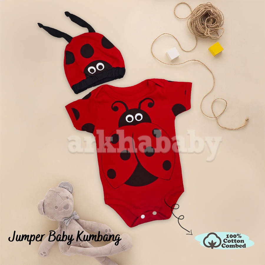 KOSTUM BAYI BAJU BAYI JUMPER BAYI MOTIF KEPIK/BAJU BAYI KARAKTER  LADY BUGS