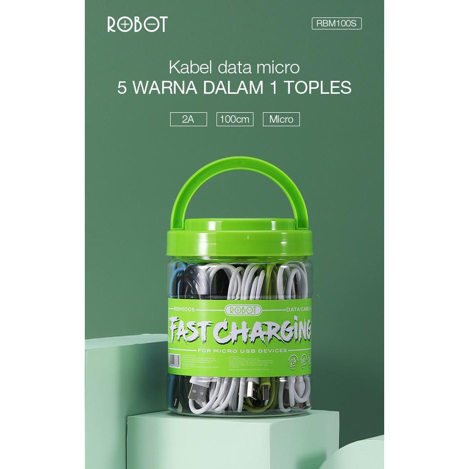 1TOPLES~KABEL DATA ROBOT RBM100S / RBM100 PERTOPLES ISI 20 PCS 1meter 2a DAN KABEL DATA ROBOT RBC100S TYPE-C 1TOPLES