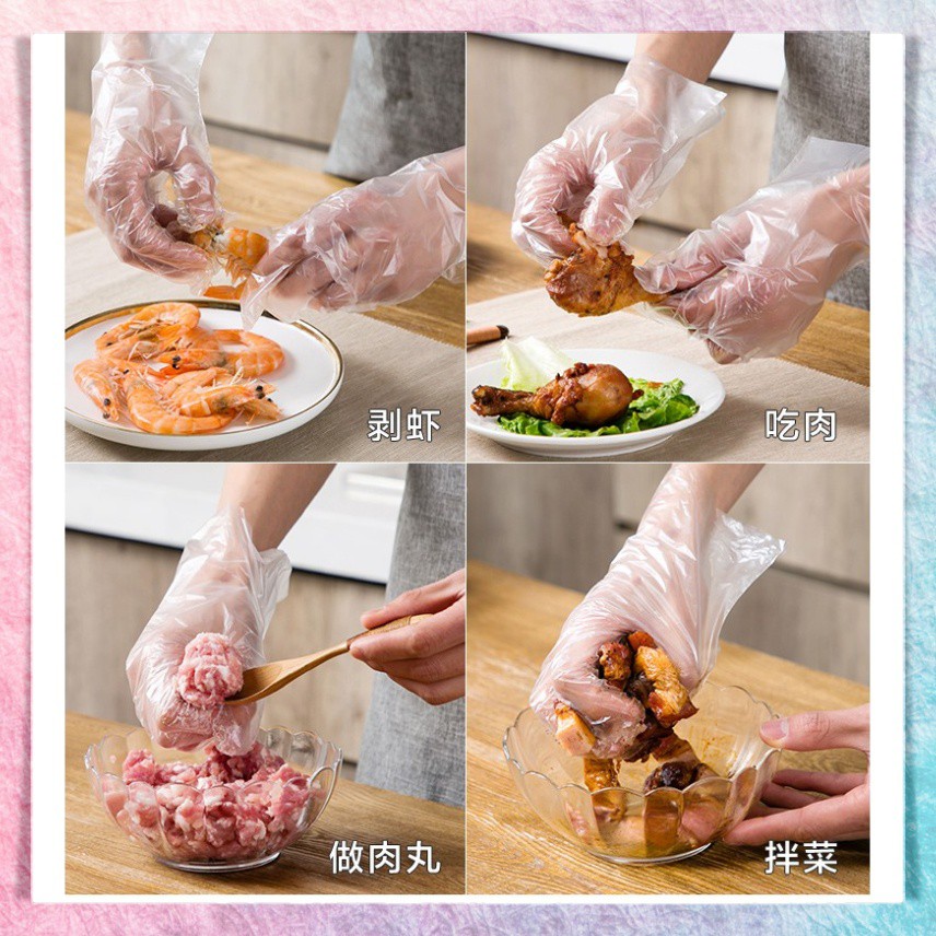 Sarung Tangan Plastik Transparan Sekali Pakai Isi 100 Pcs Food Grade Steril Higienis Disposable Plastic Gloves