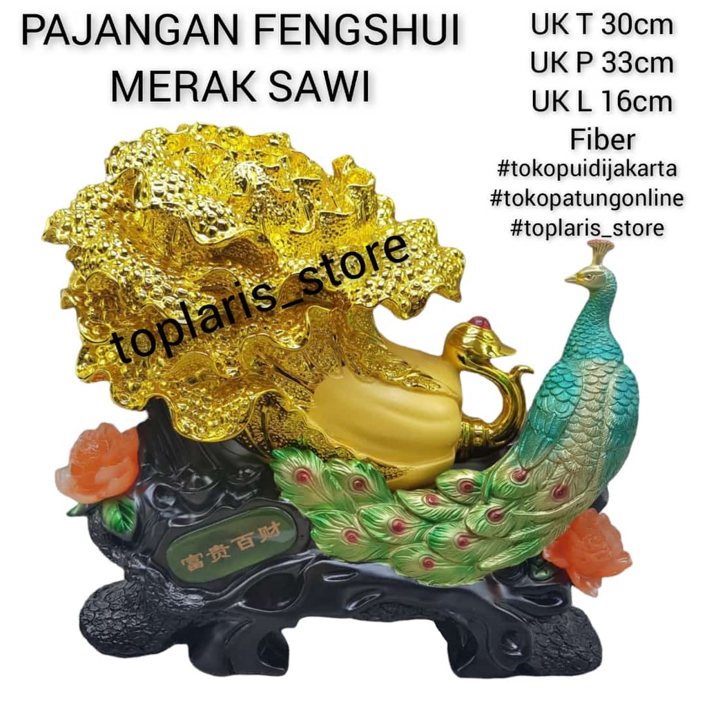 Patung Pajangan Merak Sawi Fengshui