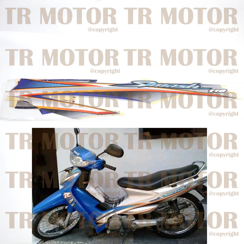 Stiker Motor Smash 110 2005 2006 Sticker Striping Lis Full Set Motor