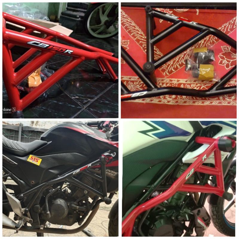 TUBULAR CB150R NEW DAN OLD, CRASHBAR CB150R OLD/NEW PLUS JALU SLIDER AGNA