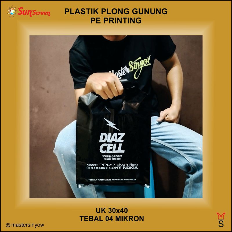 Plastik Sablon Custom Olshop Plong Gunung Glossy 30x40 Free Design