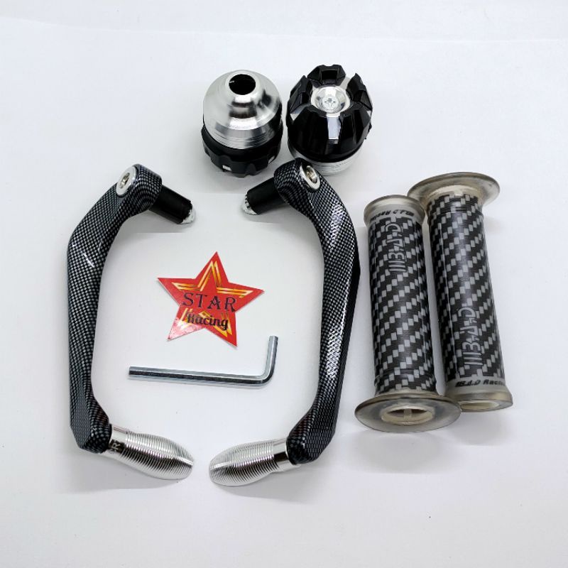 PROGUARD JALU STANG CARBON+JALU AS RODA+HANDGRIP CARBON VARIASI NMAX AEROK NINJA RX KING UNIVERSAL