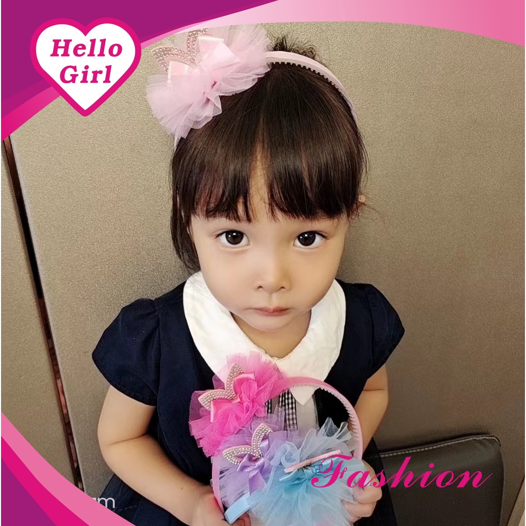 (Hello Girl)B47 Bando Anak Bando GlitterFrozen 3D Import