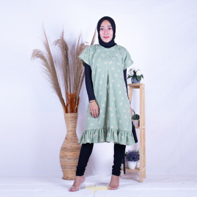 Daster Viral Ruffle Daster Busui Motif CC