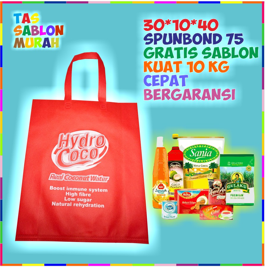 

Goodie Bag Spunbond Sablon Custom Cepat Bergaransi