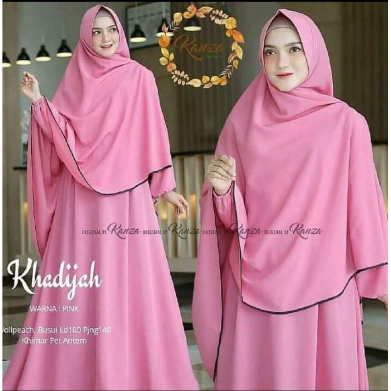 KHADIJAH SET GAMIS SYAR'I XL / JUMBO - free KERUDUNG SYAR'I MUSLIMAH BEST QUALITY