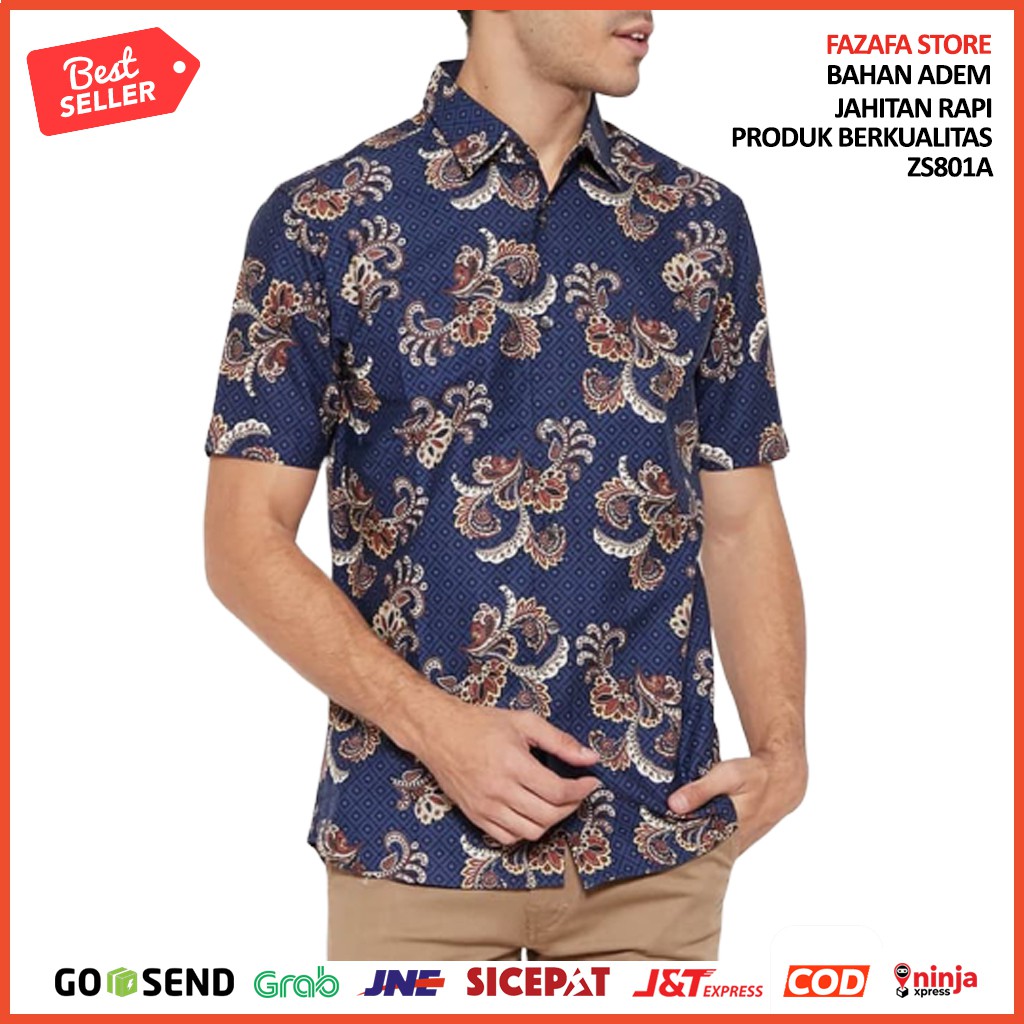 BATIK PRIA  SLIM FIT KANTOR KEMEJA BAJU  FORMAL BATIK COWOK 