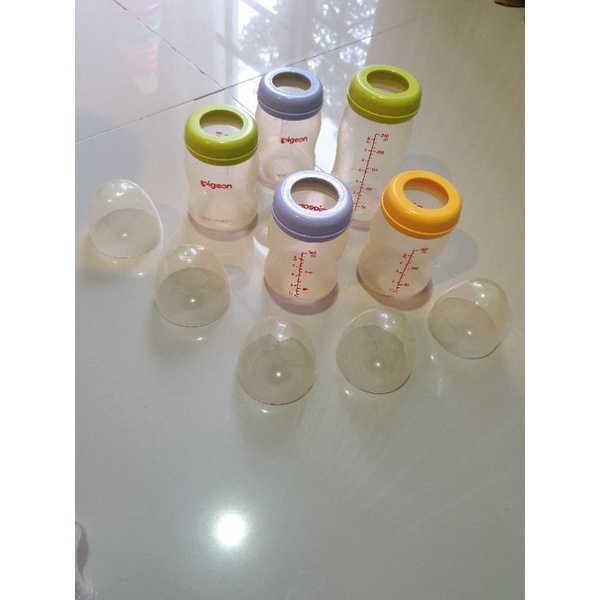 Preloved botol susu pigeon all tanpa dot (4pc 160ml + 1pc 240ml)