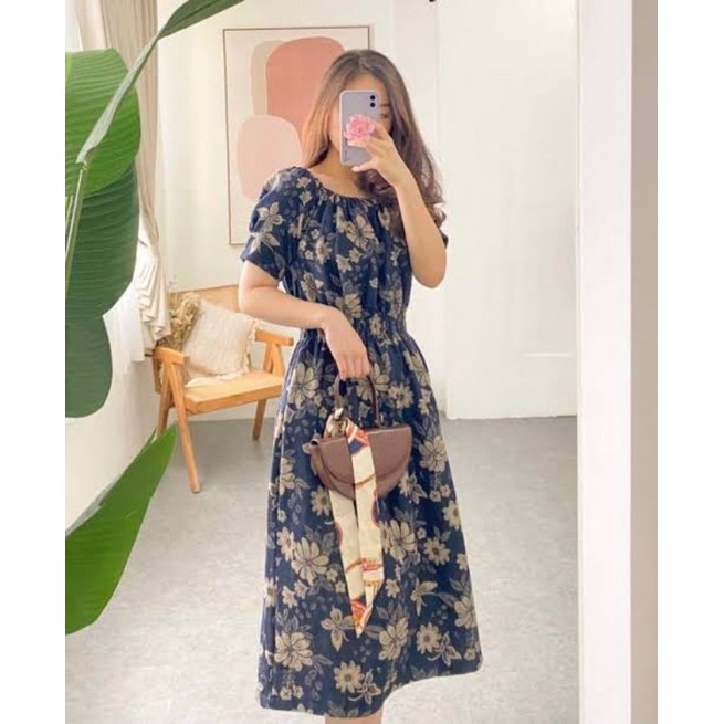 Claryn | Aubrey Dress Navy | Dress Wanita | Preloved