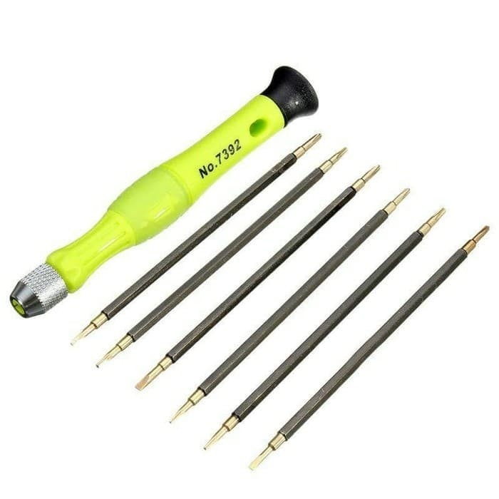 Obeng Set Bolak Balik 7 in 1 Aisilin 7392 7pcs Screwdriver Plus Minus Star Reparasi Tools Jam HP