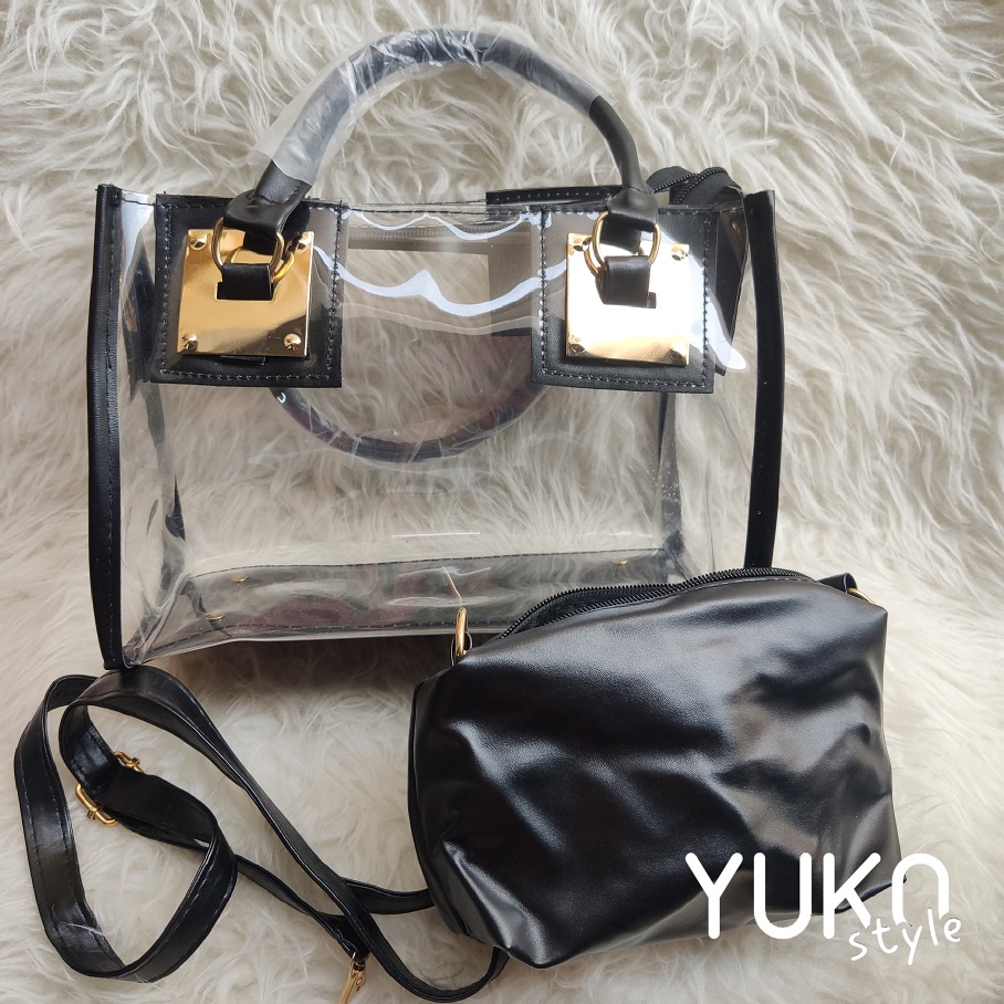 SEE ME BAG - Tas Fashion Wanita Transparan Mika Cantik Selempang Top Handle Import