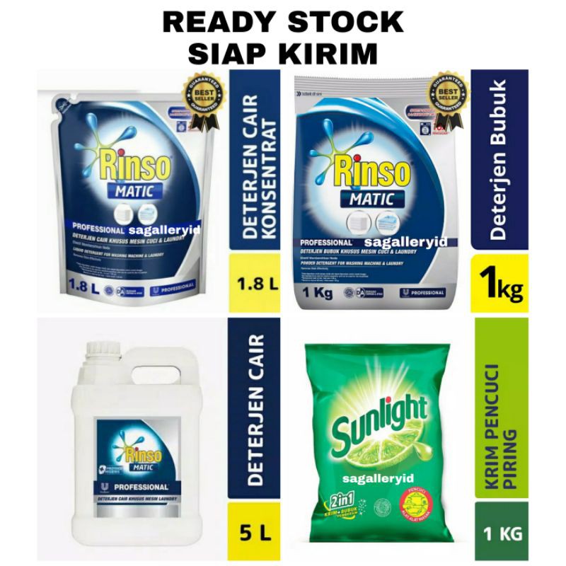 rinso matic cair 1,8L rinso matic 5 Liter rinso matic bubuk 1kg molto parfum spray molto softener