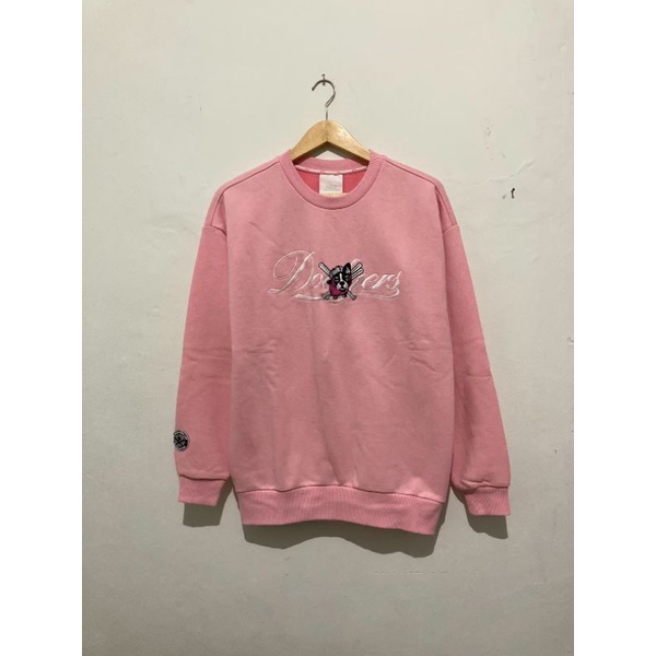 crewneck MLB DODGERS pink size L original vintage second varsity