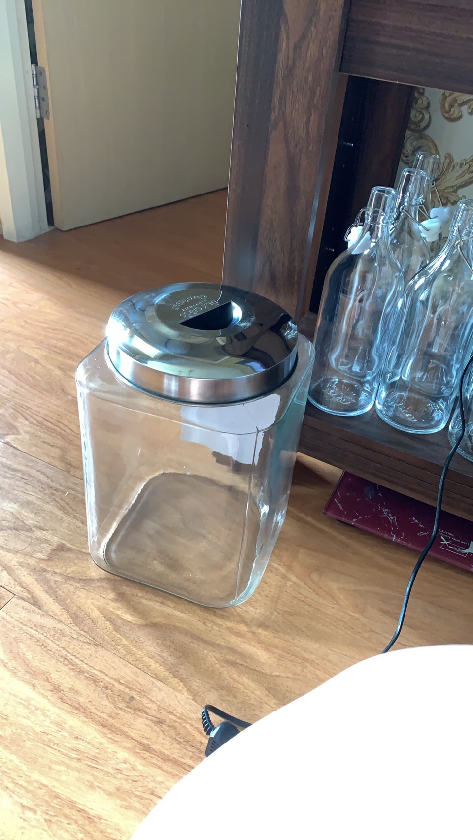 Giant Canister 9 Liter | Toples Kaca Asinan Kerupuk Tutup Stainless