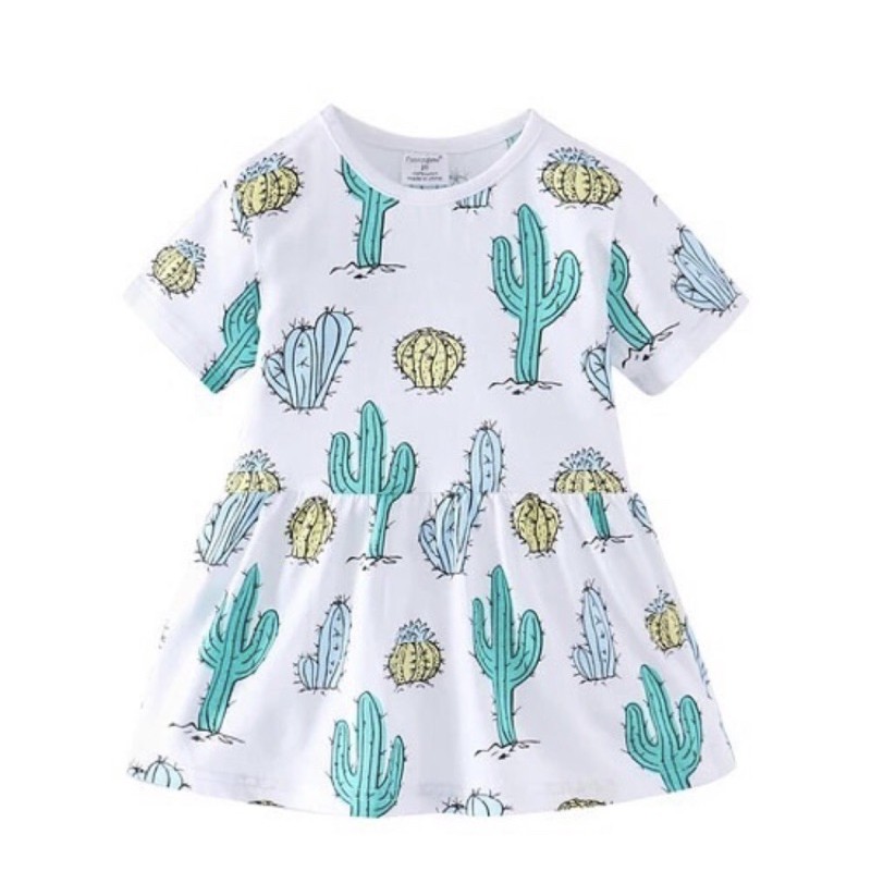 [BYL-BJ-10] DRESS ANAK PEREMPUAN IMPORT  DRESS ANAK PEREMPUAN MODIS - MOTIF CACTUS PATTERN