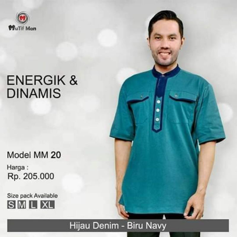 Baju Koko MUTIF MAN MM 20 HIJAU II Koko Kaos Original