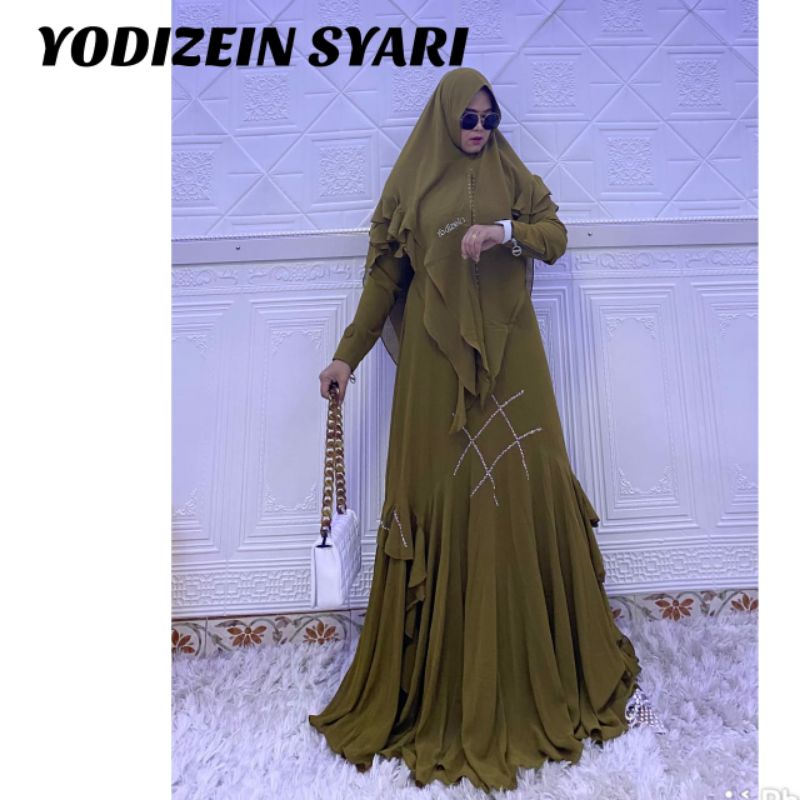 *DRESS FAKHIR SET KHIMAR POLOS PREMIUM*By. *Yodizein Syari