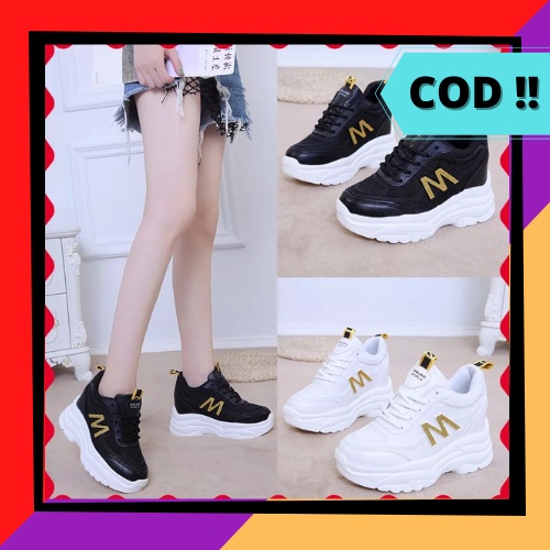 SEPATU SNEAKERS WANITA TINGGI SEPATU SNEAKERS WEDGES WANITA SOL TEBAL SNEAKERS HAK TINGGI WANITA KER