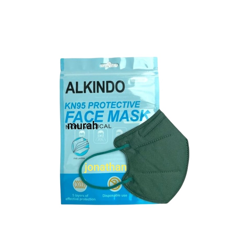 masker / masker kn95 alkindo warna / masker kn95 / kn95 / masker earlop / masker kn95 disposable mask / masker facemask 10pcs