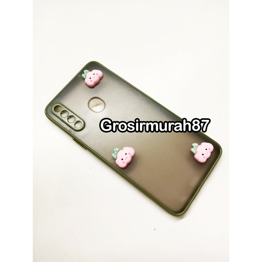 candy macaron softcase case tebal kondom hp Samsung a20s Pink maroon kuning hitam navy