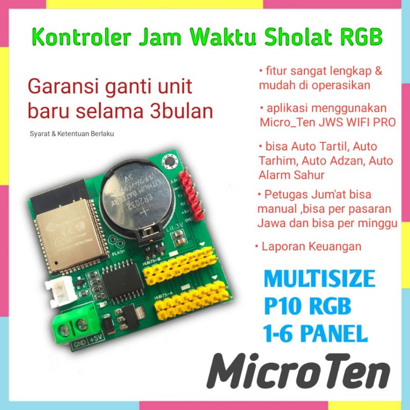 Kontroller jws - controller jws (jam sholat) multisize 1-6 panel P10 RGB