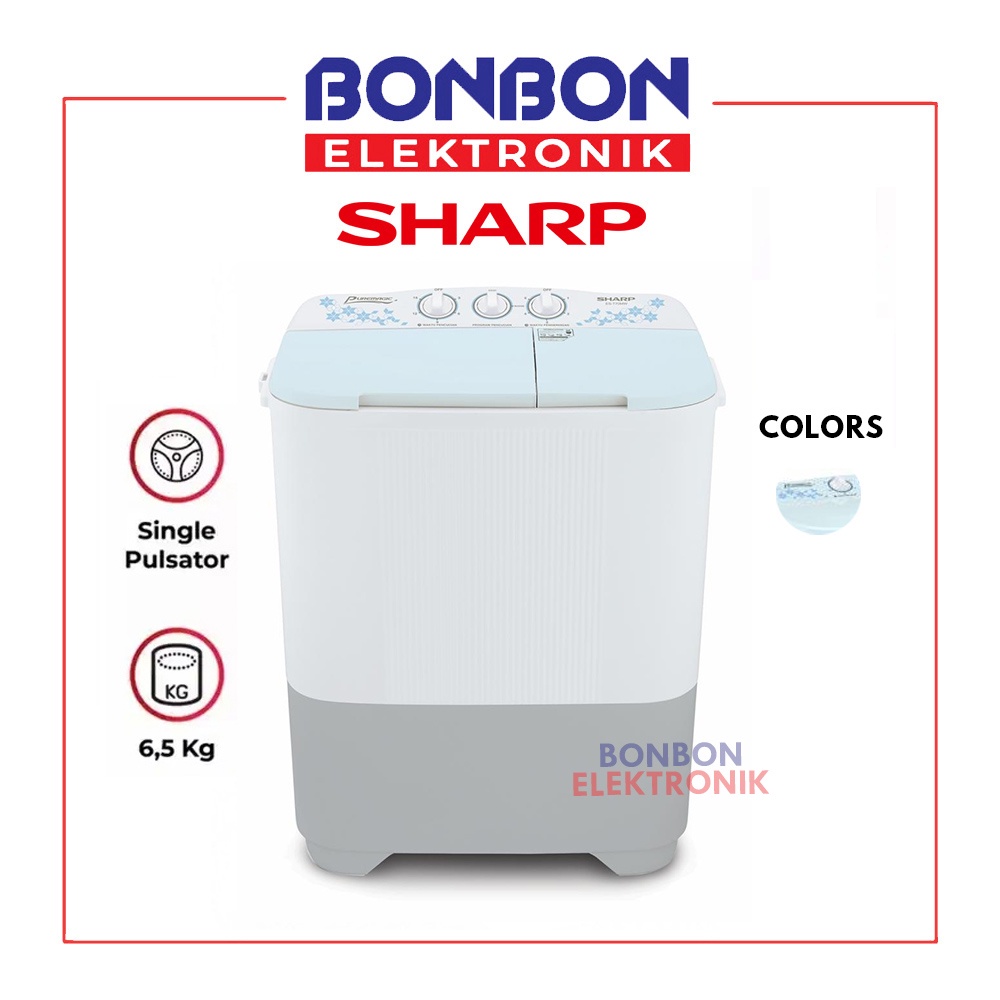 Sharp Mesin Cuci 2 Tabung 6.5KG ES-T70MW BL / EST 70 MW BL