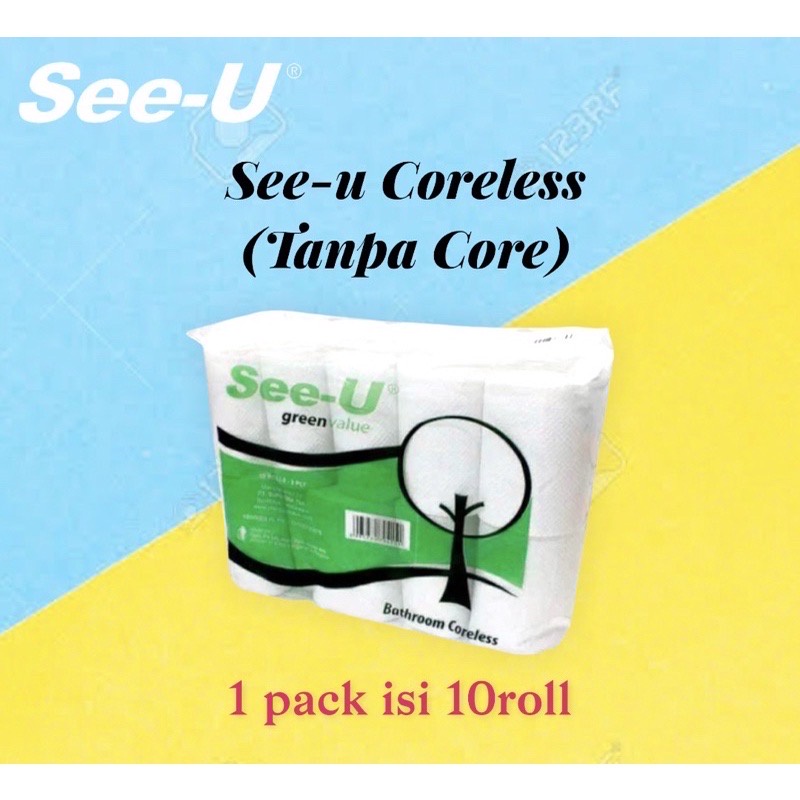 Tissue SEE-U Bathroom Coreless / Tisu Roll / Tisu Gulung isi 10 Roll / Tisu Makan, Tisu Toilet murah