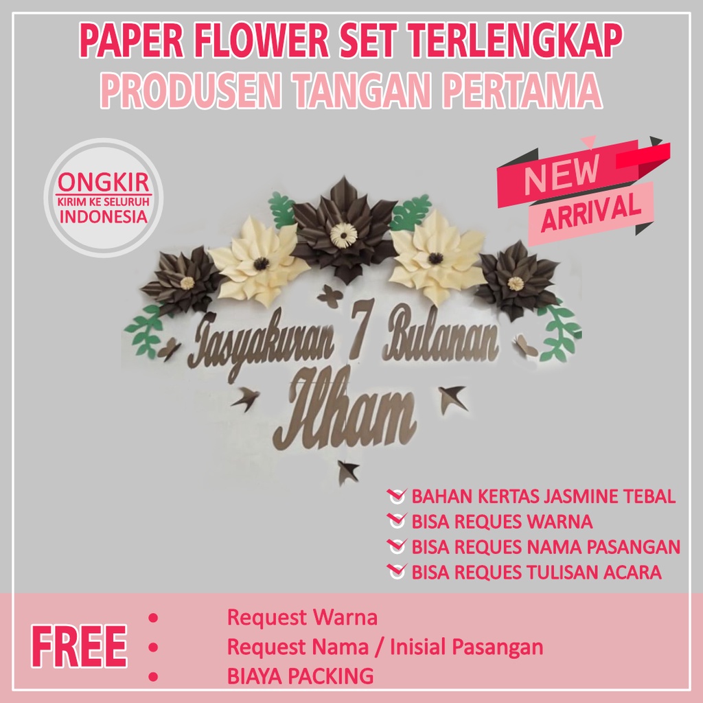 

PAPER FLOWER WEDING ENGAGEMENT SET LENGKAP+NAMA TERMURAH / Hiasan Ultah