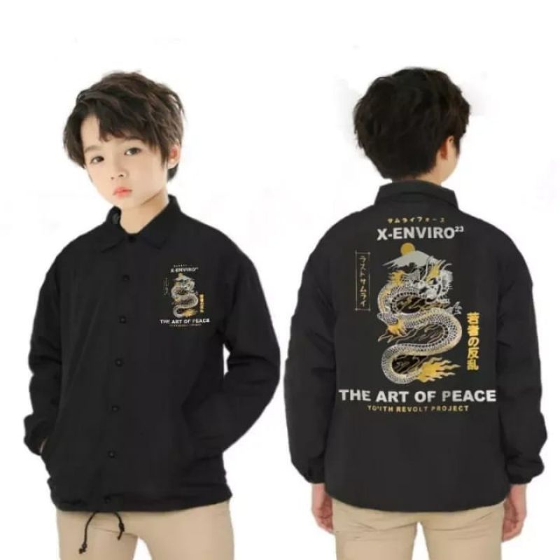 jaket anak x-enviro hitam size M 4-6 tahun
