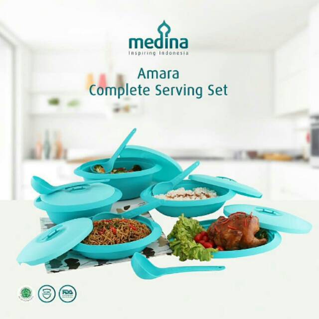 WADAH SAJI MEDINA AMARA COMPLETE SERVING SET - WADAH PRASMANAN - PIRING HIDANG - MANGKOK SAJI